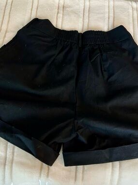 Black High-Waist Elastic Back Shorts